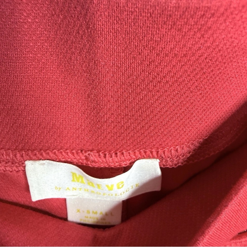Maeve x Anthropologie Knit Flare Pull On Side Slit Pants In Red Women's Size XS - Picture 5 of 7